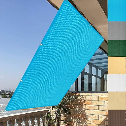 Balkonsichtschutz 60 x 350 cm Hinterhof Balkonmarkise für UV-Schutz und Privatsphäre, Blau