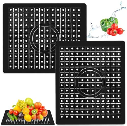 Spülbeckeneinlage,2 Stück Abtropfmatte, 31 x 26cm Sink Mat Spülmatte, Gummi Spülbeckeneinlage ,Schwarz Abtropfmatte ,für Küche und Bad(Schwarz)