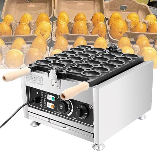 BOOZXCV Gaufrier en Forme d'œuf YXYLJOZ 1800W, gaufrier à Double Bulle chauffante pour Le Visage Souriant de l'œuf, revêtement en téflon antiadhésif