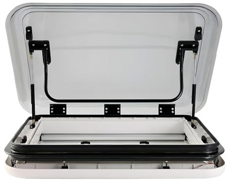 SHEUAO Claraboya Caravana|Claraboya Techo Autocaravana|Claraboya Caravana Camper Autocaravana|Apertura 70°|con LED Y Red Antiinsectos,800 * 500mm