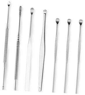 Veemoon 8pcs Stainless Steel Ear Wax Remover Set for Safe Earwax Removal at Home Travel