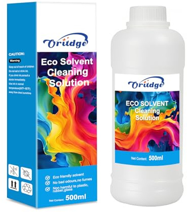 Oritdge Solution de Nettoyage pour Encre Eco Solvent 500-ml Compatible pour Epson I1600 I3200 DX4 DX5 DX6 DX7 DX11 XP600 4720 TX800 Tête d'impression Liquide de Nettoyage