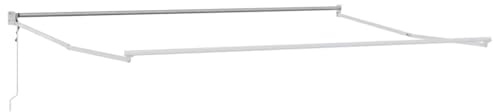vidaXL Tenda Retrattile Bianco 500 × 300 cm Alluminio, Tenda in Alluminio e Ombra per Giardino, Moderno tendone Esterno, Leggero, riparati dal Tempo in terrazza