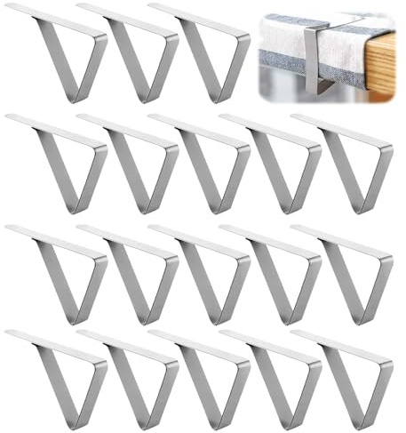 INEDRIMS 60 Stück Tischdeckenklammern, Tischklammern, Tischtuchklammern aus Edelstahl für Garten, Picknicks Hochzeiten Party Küche und Restaurants
