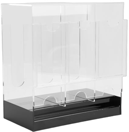 Yechiry Dispenser för 3-fack Booster Pack, Bärbar Akryl Genomskinlig Kortdisplayhållare Organizer med Svart Bas, Skyddsorganisator för Handel med Sportkort
