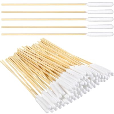 GYCAQAC Set 150 Bastoncillos Higiénicos para Mascotas, Varilla Larga de 15cm con Punta Ancha, Material Suave, Limpieza Auricular para Perros y Gatos