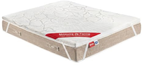 PIKOLIN - Surmatelas 80x190 cm Mémoire de Forme Fresh avec Fil Rafraîchissant - Surmatelas Respirant et Frais, 5 cm, Antidérapant et Déhoussable
