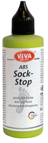 Viva Decor®️ ABS-sockstop (82 ml, kiwi) stopp för strumpor – halkfria noppor för strumpor – strumpor stopp – halkskydd för strumpor – ABS-färg – Made in Germany