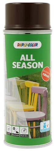 DUPLI-COLOR ALL SEASON RAL 8017 Schokoladenbraun glänzend 400 ml-Sprühfarbe | Flexible Kunstharz-Qualität, Wetter- & UV-beständig, Schnelltrocknend, vielseitig einsetzbar auf diversen Untergründen