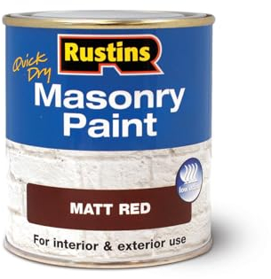 RUSTINS Masonry Paint, Red, 500 ml (Pack of 1)