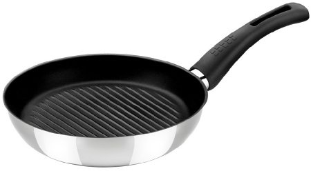 BRA Elite - Sartén grill asador, 28 cm, acero inoxidable 18/10, con antiadherente Teflon Platinum Plus