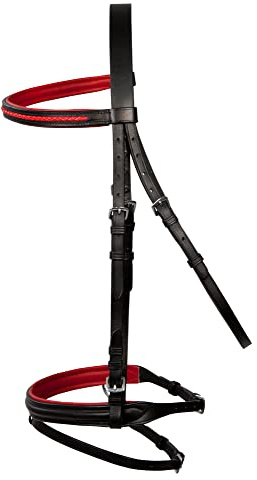 PFIFF Basicline Trensenzaum, schwarz-rot Cob