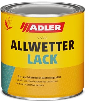 ADLER Allwetterlack Bootslackqualität Matt 375 ml - Klarlack für außen | Rasche Trocknung, hohe Füllkraft und optimaler Verlauf, sehr gute Creme- und Fettbeständigkeit, farblos glänzend oder matt