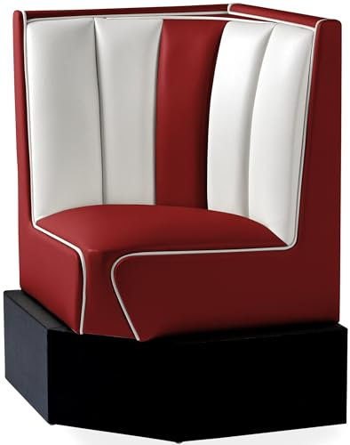 Bel Air Bank Dinerbank Eckbank Sitzbank Einrichtung Gastronomie Dinermöbel Lounge Jahre Design (Ruby/White)