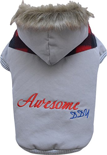 Doggy Dolly W298 Hundejacke mit Kapuze DDY Awesome, grau, Wintermantel/Winterjacke, Größe : M