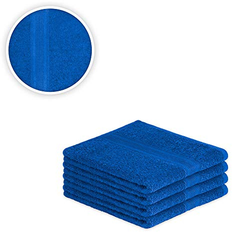 EXKLUSIV HEIMTEXTIL Handtuch Spar Set Baumwolle 500 g/m² Royalblau 4 x Handtuch 50 x 100 cm