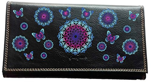 Syl'la Mandala Bleu Porte Compagnon Tout en Un pour Femme Noir