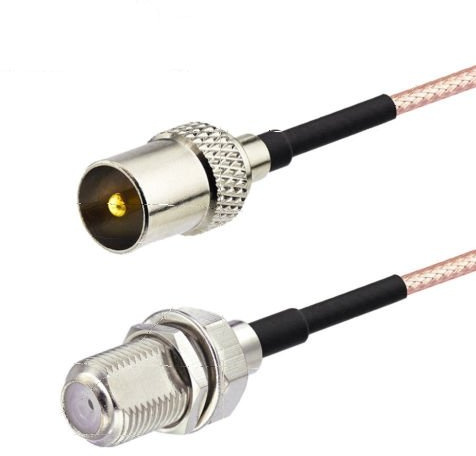 F Type to PAL Cable 30cm for DVB-T2 ATSC TV HDTV Tuner Antenna Adapter Cable USA Shipping