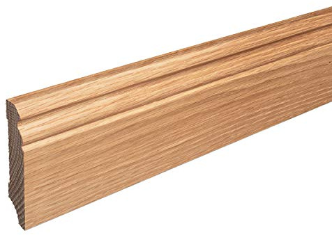 Sockelleiste Massiv Holz Eiche natur lackiert Hamburger Berliner Profil 80mm