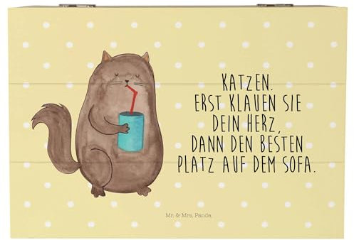 Mr. & Mrs. Panda 22 x 15 cm Holzkiste Katze Dose - Geschenk, Katzenprodukte, Cats, Miau, Geschenkdose, Futter, Katzenfutter, Katzenmotive,