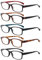 5 Pack Lesebrille Herren Damen,Hochwertig Federscharniere Brillen Komfortabel Rechteckig Super Lesehilfe fur Manner und Frauen (5 Farbe Mischen, 1.5)
