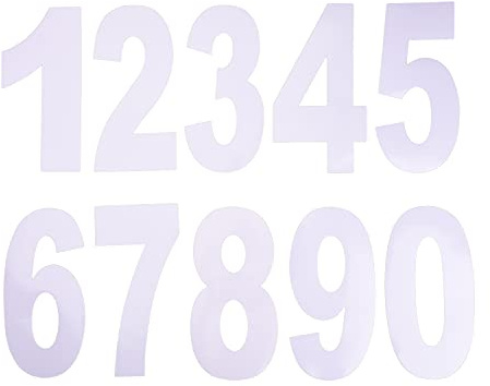 Matory White Wheelie Bin Number Sticker Large Self Adhesive 0 to 9 Number for Out Door Wheelie Bins Dustbins Garbage Bins (10)