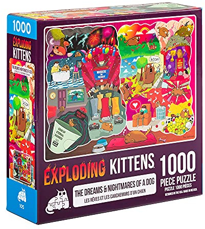 Exploding Kittens Jigsaw Puzzles for Adults -The Dreams & Nightmares of a Dog - 1000 Piece Jigsaw Puzzles For Family Fun & Game Night, Mehrfarbig/Meereswellen (Ocean Tides)
