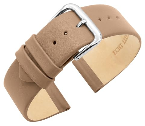 Eichmüller Uhrenarmband aus Kalbsleder, nahtlos – 10/12/14/16/18/20 mm Stegbreite – Ersatzband für Damen- & Herrenuhren, Federstege inklusive - 12 Farben