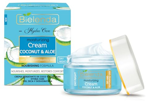 Bielenda Moisturising Cream Coconut & Aloe Vera for Dry & Dehydrated Skin 1.7oz