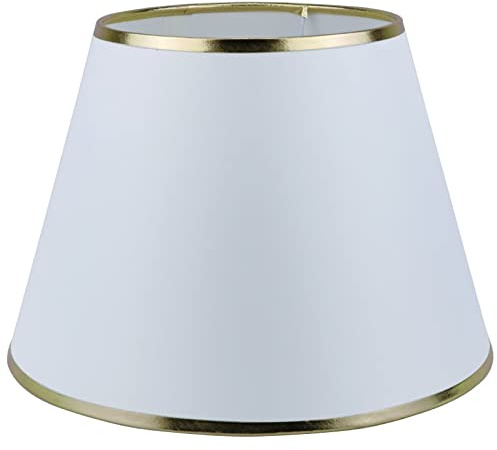 Sinta 26cm/10 Lampenschirme Baumwolle Stoff Moderne Ersatz Lichtschirm Lampenschrim für E14/E27 Ersatzschirm Tischlampe Nachttischlampe Wandlampe,Gold Brim