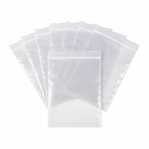 500 Zip Seal Bags Clear Plastic Zip Lock Food Storage, Small Plastic Pouches with Zips, Self Seal, Resealable Packaging for Freezer, Jewellery, Medicine, Office, Mailing and Craft Use 6 x 9 Inch