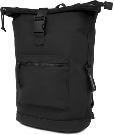Norlander Wasserdichter PU-Rolltop-Rucksack 46L - Moderner Fahrrad-Rucksack mit Laptop-Fach - Schwarz