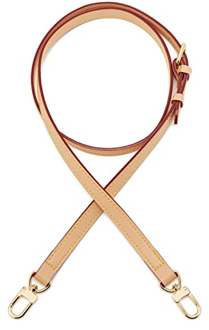 ZOUIQSS Leder-Taschengurt, verstellbarer Ersatz-Umhängegurt, Schultergurte für kleine Taschen Speedy Favorite MM Nano Pochette Metis mit goldener Hardware(Vachetta Riemen Breite 1.5cm)