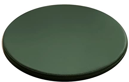 ZIBENE Sitzkissen Rund 35cm, Stuhlkissen Rund Leder, rutschfest Stuhlauflage Esszimmerstuhl Durchmesser 35cm Waschbar, Wasserfest Sitzpolster Gartenstuh Innen DraußEn Tiefgrün
