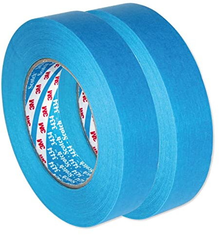 Dpm tapes - 3434 - Malerabdeckband für Karosserie, Rahmen, Silikon, Modellbau, 25 mm x 50 m, blau (2 Rollen)