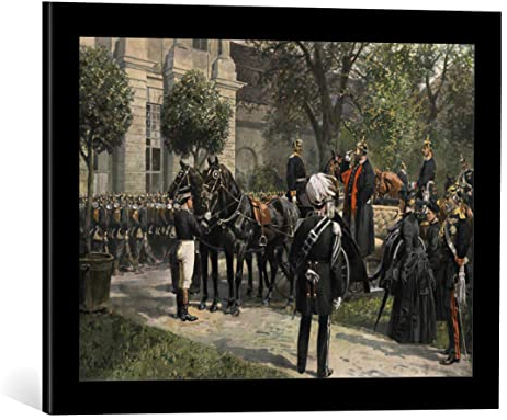 kunst für alle Bild mit Bilder-Rahmen: Georg Koch Die letzte Heerschau Kaiser Friedrichs III - dekorativer Kunstdruck, hochwertig gerahmt, 55x40 cm, Schwarz matt