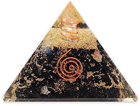 LAMARE – Schwarze Turmalin-Orgonit-Pyramide – Energieschutz und Harmonie in einem kraftvollen Amulett – Schutz vor negativer Energie – ausgeglichene Umgebung – 3 Zoll (76 mm ca.).
