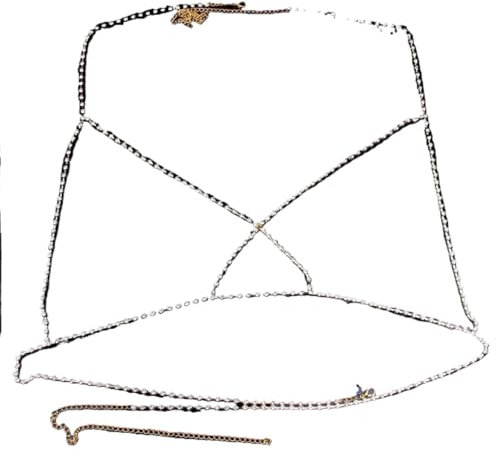 Strass Brustkette Kristall Körperkette BH Kette Strand Bikini Party Nachtclub Für Frauen (Silber)
