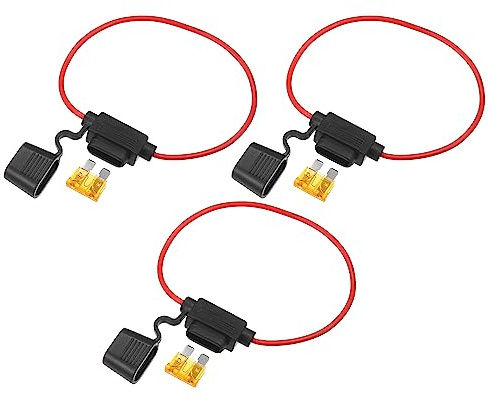 QUARKZMAN 3 Satz DC 12V 16AWG ATC Sicherungshalter mit 5A Standard-Sicherung