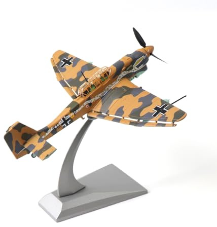 NUOTIE Junkers Ju 87 Stuka 1/72 Metall Tauchbomber Modell Deutscher WWII Militär Druckguss Bodenangriff Flugzeug Modell Vorgefertigte Kits mit Display Ständer für Sammlung oder Geschenk