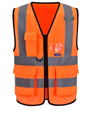 AYKRM 21 Farben Sicherheitsweste Warnweste Reflektierendes WarnschutzWeste Warnweste mit Reflektorstreifen mit Reißverschluss und Taschen Arbeitsweste