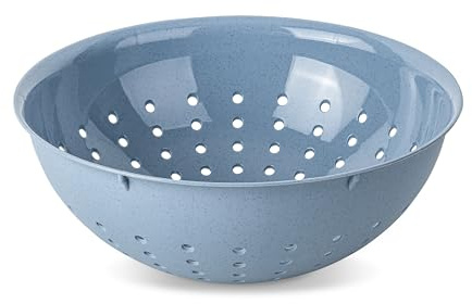 Koziol PALSBY M & L Seihe 2 & 5 Liter | Sieb für Salat, Nudeln, Gemüse und Obst| bruchfest, stapelbar, biozirkulärer Kunststoff, spülmaschinengeeignet | Küche, Haushalt (nature flower blue, 2 Liter)