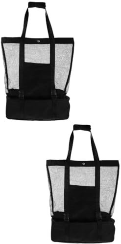 2 Sets Aufbewahrungs-Netztasche, Schreibtischzubehör, Organizer-Taschen für Reisen, isolierte Strandtasche, Kleinigkeiten, Organisationstaschen, Reise-Organizer, Taschen, Picknick-Gadgets, Outdoor-N