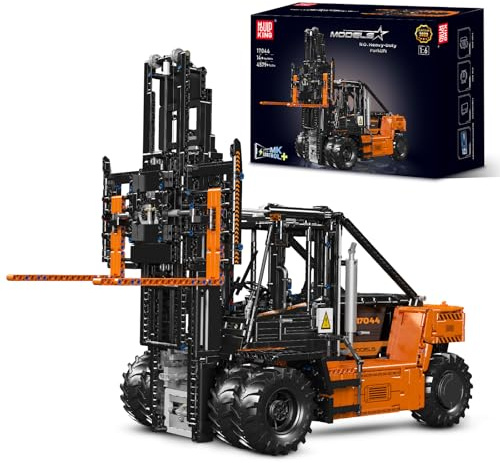 Mould King 17044 Technique Chariot élévateur Lourd Modèle, 4579 pièces 1:6 Télécommandé Chariot élévateur Kit de Construction avec Moteur, 14 Ans et Plus