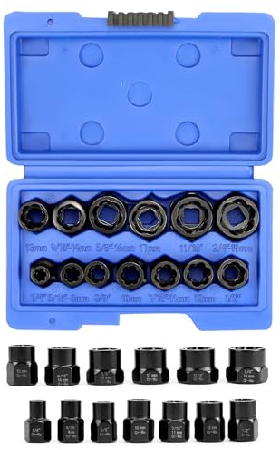 QWORK® 13 pièces jeu d'extracteurs de vis, extracteur d'écrous, pour écrous et boulons endommagés