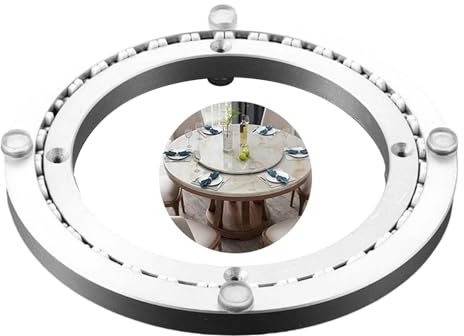 Hoiweqr Tischlager Drehteller, Drehteller Aus Aluminiumlegierung, Glatte Runde Drehplatte für Esstisch, Glatte Schwenkplatte, Tischlager, Antirutsch-Gummimatten (Size : 50CM(19.6INCH