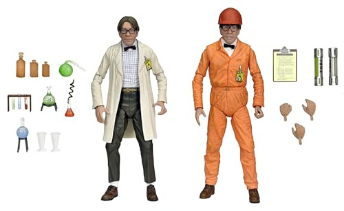 NECA Teenage Mutant Ninja Turtles 2: Secret of the Ooze - Actionfiguren im Maßstab 1:7, Laborkittel Professor Perry und Gefahrgutanzug Professor Perry 2-Figuren-Set