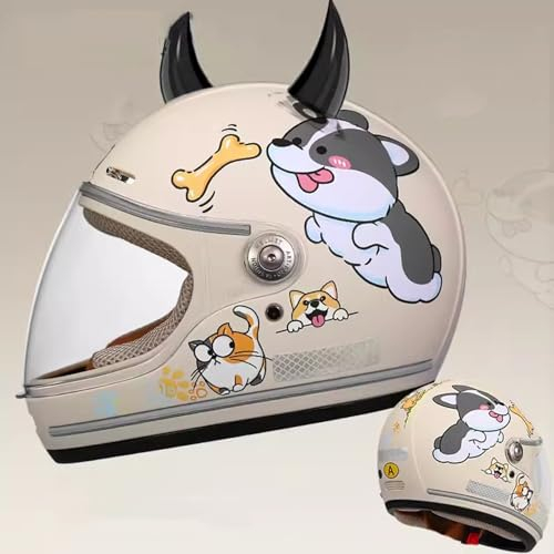 QJWMatic Casco da Moto Integrale per Bambini Casco da ATV per Ciclomotore da Strada per Ragazzi E Ragazze con Visiera Casco da Corsa di Motocross per Giovani D,46-53CM
