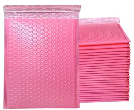 LuftpolsterumschläGe 50 Stück schwarze Luftpolstertaschen, gepolsterte Versandumschläge aus Poly for Verpackungen, selbstdichtende Versandtaschen, Luftpolsterfolie Versandtaschen Luftpolster(Color:Pin