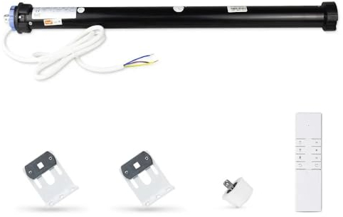 YoumiAi WiFi Smart Rollladen-Motor Set, elektrisch, 20 Nm, Tuya App Zeitsteuerung, kompatibel mit Echo, kein Hub erforderlich, für Rollladen mit 50/55/63 mm Rohrdurchmesser, schwarz (55mm)